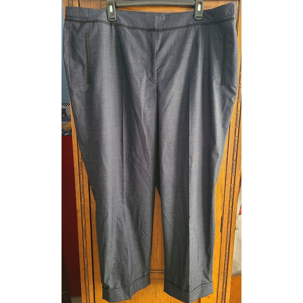 Jones New York Grace Cuffed Ankle Pants Navy Gray Stretch Dress Pants 10359268